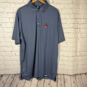FootJoy Half Moon Geo Lisle Self Collar Golf Polo‎ size XL Blue Apple Centennial
